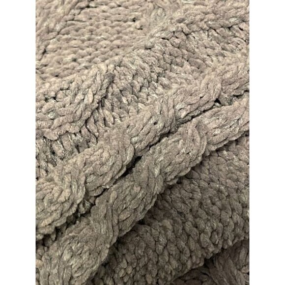 Altar'd State NWT  Women's Cable Knit Cropped Sweater L Steel Blue 100% Polyeste - Picture 2 of 16